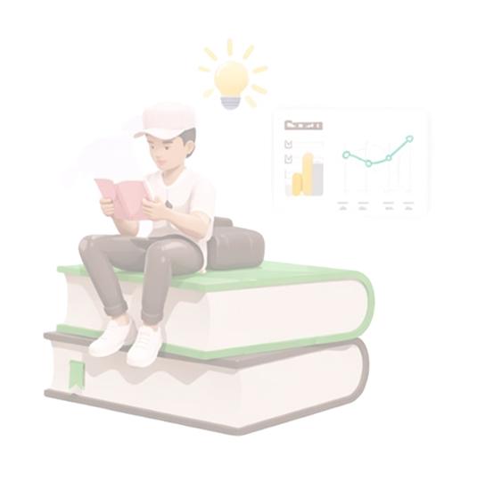Student on books graphic
